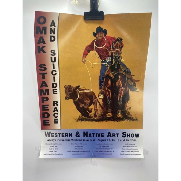 2004 Omak Stampede And Suicide Race Poster Western Native Art Show Rodeo - Picture 8 of 11